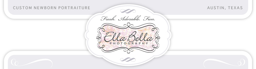Austin Newborn Baby Posing Photographer ~ Ella Bella Photography logo